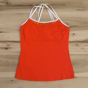 ALO Yoga Red Tank Top with White Straps